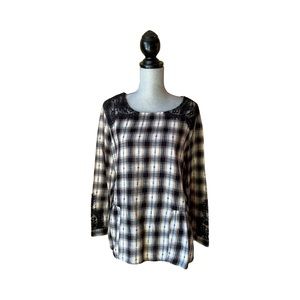 Westport 1962 Cotton Plaid Tunic with peplum and lace